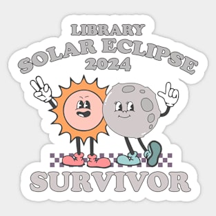 Funny Librarian Solar Eclipse 2024 Shirt, Trendy Public Library Program Bookish Sticker